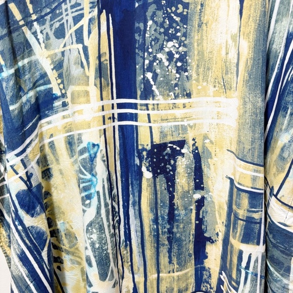 Jams World 60 Year Anniversary Kimono Jacket One Size Blue Abstract Art Hawaiian - Picture 11 of 14